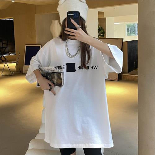 徽章高街休閑潮牌百搭寬松男女情侶短袖T恤