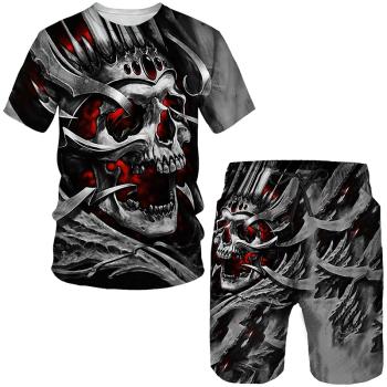 Sports T-shirt shorts personality suit 運動T恤短褲個性套裝男