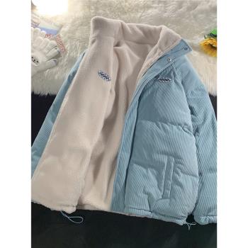 潮牌雙面穿冬季加厚燈芯絨棉衣