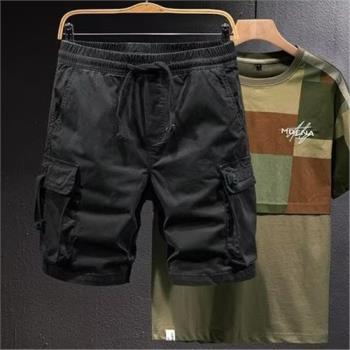 夏季純棉休閑短褲男美式戶外工裝耐磨機能工作褲上班幹活穿的褲子