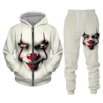Fashion 3D printing hooded sweater set時尚3D印花連帽衛衣套裝