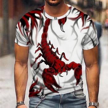 3D printing casual short-sleeved T-shirt 3D印花休閑短袖T恤男