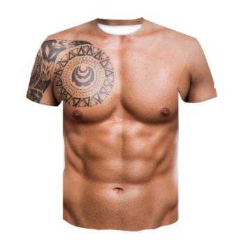 Personalized 3D printing short-sleeved T-shirt個性3D印花短袖