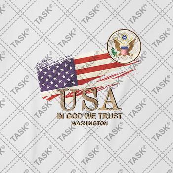 USA華盛頓國旗標志復古短袖T恤