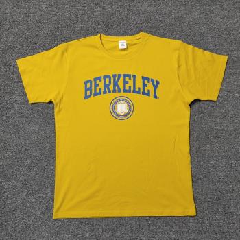 純棉vintage美式寬松加州大學CAL伯克利T恤Berkeley校服UCLA短袖