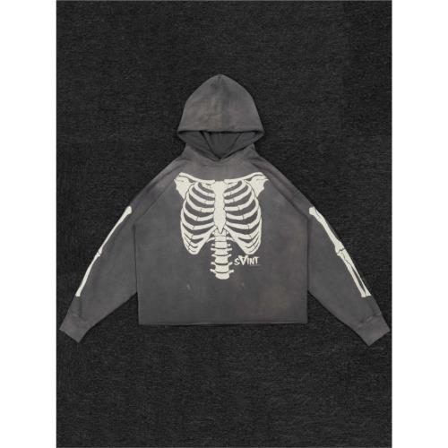 MEMBRE Saint Michael skeleton hoodie骷髏骨架做舊水洗連帽衛衣