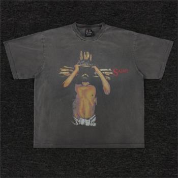 Saint Michael the king printed vintage t-shirt tee 短袖T恤