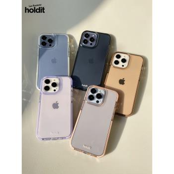 holdit不易發黃透明手機殼適用蘋果iPhone14 Pro Max全包13防摔12簡約軟殼瑞典北歐ins風保護套小眾高級感