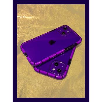 紫色14pro夜光蘋果14手機殼女防摔iphone13promax硅膠12新款Plus