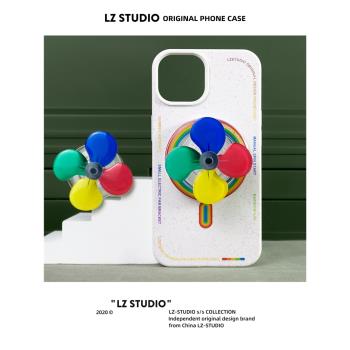 lz原創magsafe磁吸手機殼15新款16蘋果13promax適用iPhone14pro保護套軟殼小眾創意個性氣囊支架折疊伸縮夏