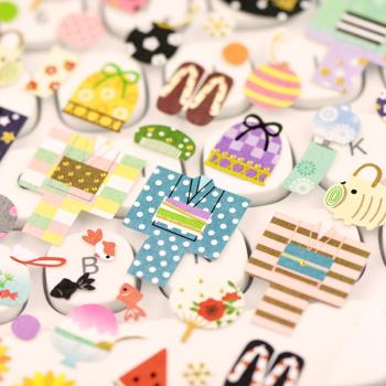 日本元素和服桃心平面貼紙手賬帳相冊兒童自粘禮物裝飾小可愛貼畫