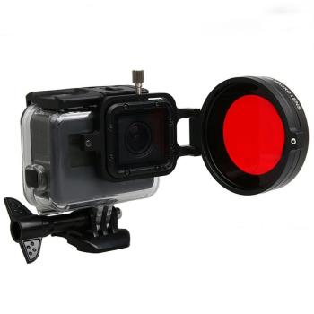 適用于Gopro 5/6/7/8/9/10/11/12運動相機16倍Macro微距帶紅色鏡