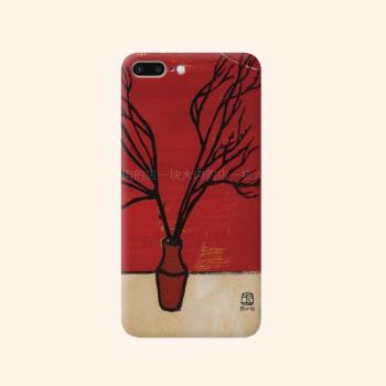 畫家紅色干枯肅穆樹杈簽名手機殼
