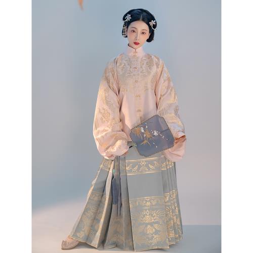 重回漢唐鳳鸞歌豎領織金馬面裙