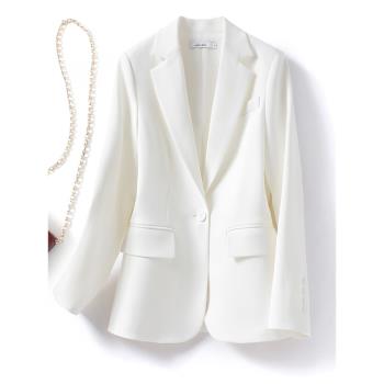 外套女歐貨設計感上衣白色西裝