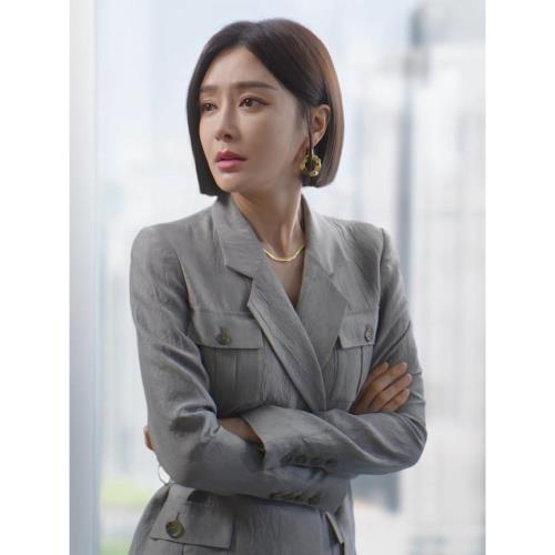 閃耀的她秦嵐管文同款西裝春秋韓版休閑系帶長袖上衣外套西服女士