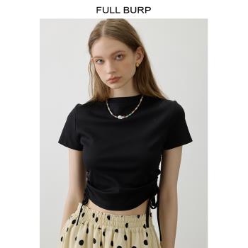 FULL BURP短袖T恤女夏季2023新款設計感辣妹風短款修身圓領上衣