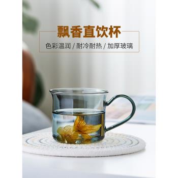美斯尼玻璃杯耐高溫辦公室水杯家用冷飲杯早餐牛奶杯彩色喝水杯子