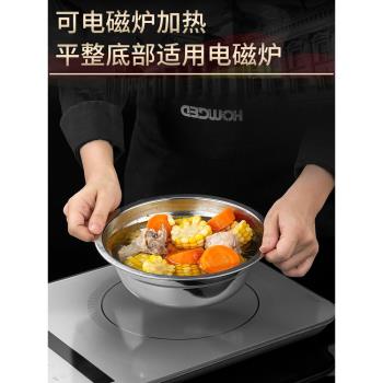 湯盆湯盤316L不銹鋼食品級平底家用飯盆湯碗廚房小碗炒菜裝粥大號