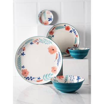 米立風物陶瓷餐具盤子碗套裝組合碗盤家用碗單個餐盤菜盤面碗飯碗