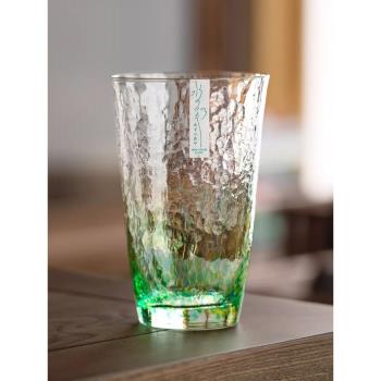 東洋佐佐木日式和風花彩錘紋玻璃杯水晶玻璃水杯可愛女生熱水杯子