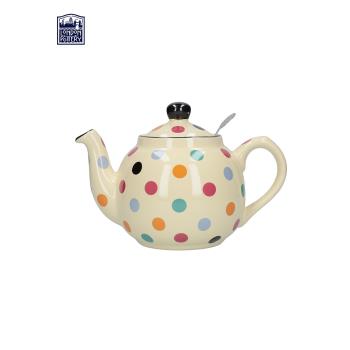 London Pottery米色波點田園英式陶瓷花茶壺咖啡壺帶茶漏下午茶