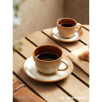 德化濃縮咖啡杯陶瓷高級感美式高檔復古小巧中古掛耳男女咖啡杯碟