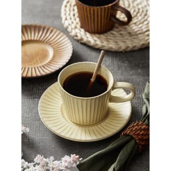咖啡杯碟套裝日式陶瓷復古設計感小眾掛耳咖啡杯下午茶茶杯水杯子
