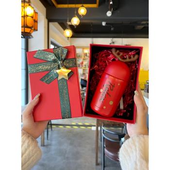 鹿角保溫杯女生高顏值圣誕節禮物禮盒創意可愛學生水杯便攜情侶杯