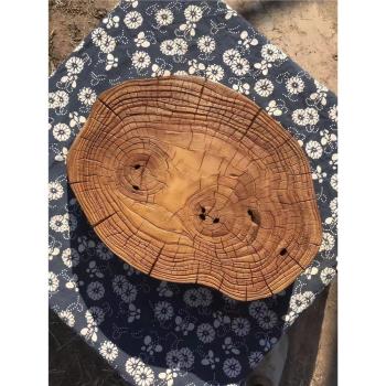 老榆木實木整塊造型干泡茶盤中日式茶臺壺承杯托古樸簡約餐飲墻飾