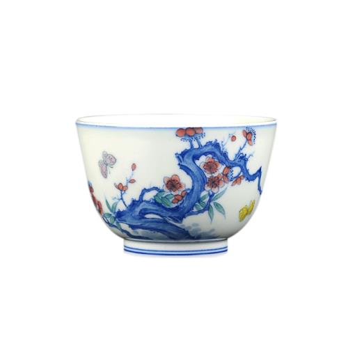 青花五彩茶杯全手工主人杯手繪仿古茶具釉下單杯品茗杯景德鎮陶瓷|茶杯