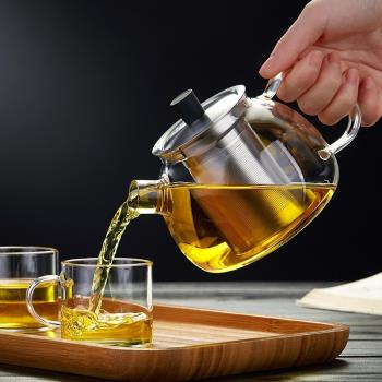 綠昌明玻璃茶壺茶水分離家用花茶壺過濾泡茶壺耐高溫大小號燒水壺