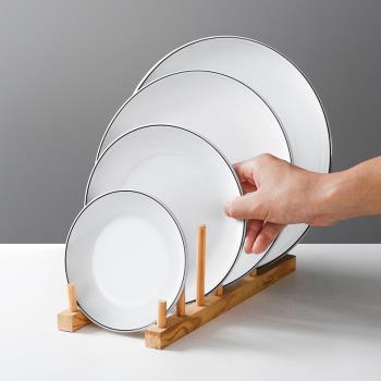 密胺餐具盤子圓形商用餐廳塑料盤仿瓷餐盤菜盤酒店圓盤碟子自助盤
