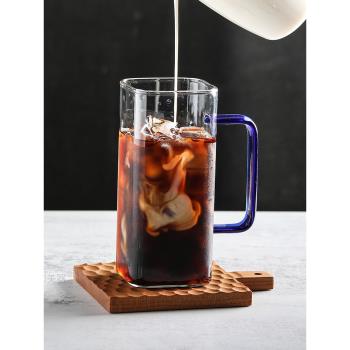 茶咖美器方形水杯 透明玻璃杯子ins風高顏值咖啡牛奶飲料杯家用