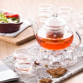 北歐風花茶茶具耐高溫玻璃養生茶具套裝 涼水壺 茶杯耐熱玻璃防爆