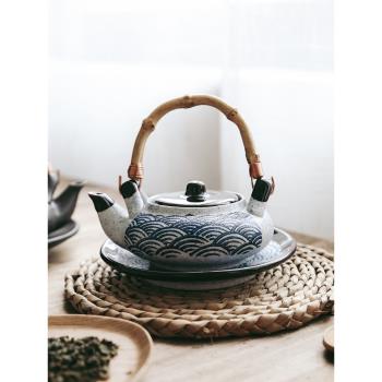 日式復古陶瓷海鮮湯壺小茶壺茶杯蒸壺日韓料理餐具單人餐廳茶壺