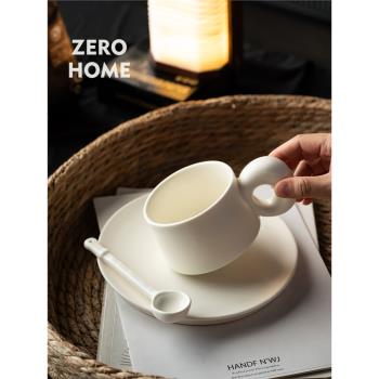 ZERO-HOME 奶油ins精致咖啡杯碟套裝 陶瓷大水杯馬克杯高檔下午茶