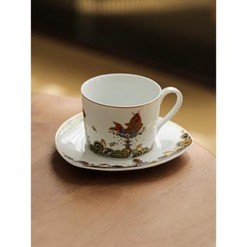 錦鯉咖啡杯高檔精致陶瓷馬克杯水杯家用高級感下午茶杯子杯碟套裝