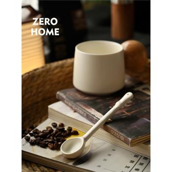 ZERO-HOME 歐式奶油咖啡勺 陶瓷攪拌棒長柄ins風勺子