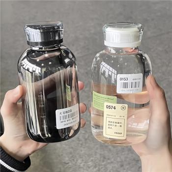 雙蓋玻璃杯ins噸噸杯便攜式高硼矽隨行杯皮革杯套高顏值汽車水杯