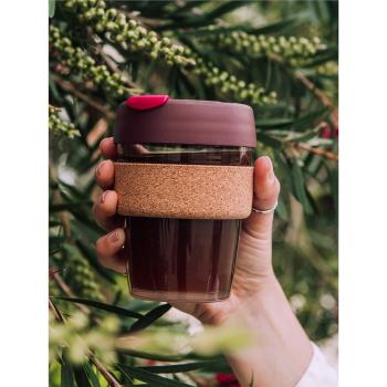澳大利亞KeepCup 澳洲咖啡杯多彩環保外帶玻璃杯隨手杯 軟木圈款