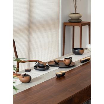 萬仟堂陶瓷家用客廳6人功夫窯變茶具套裝帶茶盤泡茶中式菩提香呆
