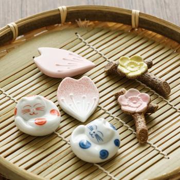 筷子架櫻花造型和風福貓合輯陶瓷