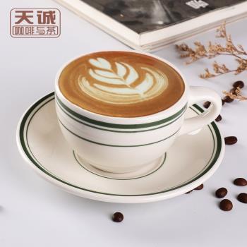 復古精緻三線陶瓷咖啡杯意式濃縮杯卡布奇洛杯拿鐵杯花式拉花杯子