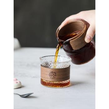茶咖美器手沖咖啡分享壺套裝公道杯防燙木套玻璃壺耐高溫玻璃杯子