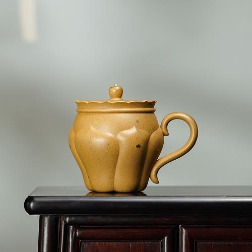 限量款宜興紫砂杯高端名師純手工泡茶杯原礦段泥蓋杯妙法蓮花杯