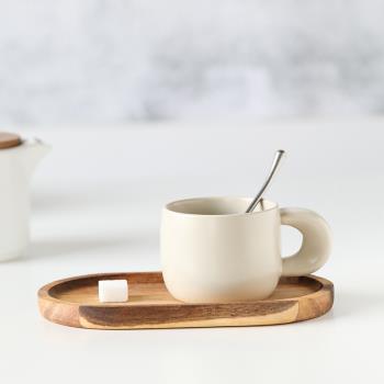 茶咖美器韓式啞光陶瓷杯子厚把咖啡杯可愛小熊下午茶咖啡甜品盤