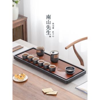 南山先生功夫茶具套裝家用陶瓷泡茶壺辦公室會客輕奢高檔日式茶盤