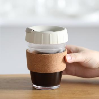 茶咖美器便攜隨手杯帶蓋手沖咖啡杯掛耳咖啡杯子辦公室水杯玻璃杯