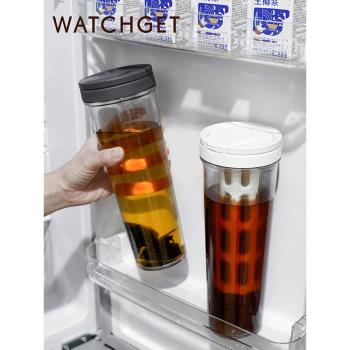 WATCHGET 咖啡冷萃瓶 家用冷泡咖啡壺密封塑料冷萃茶瓶可拆卸濾網
